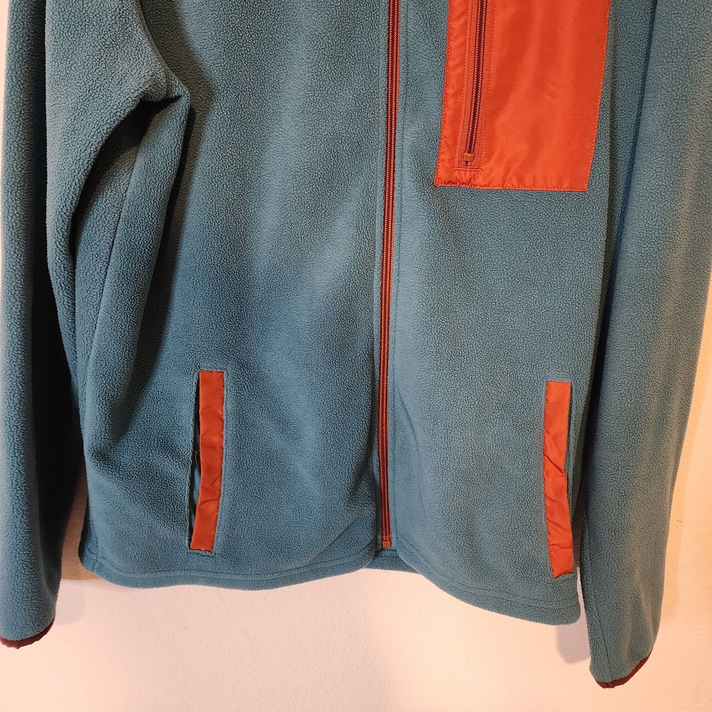 Sonoma - Boy's Husky Teal and Orange Zip-up Sweater - Size: Extra Large - Picture 5 of 8